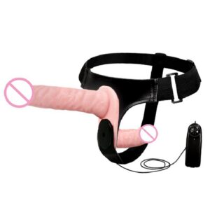 Wearable Double-Ended Strapless Dildo with Remote Control, TPE, Skin Tone