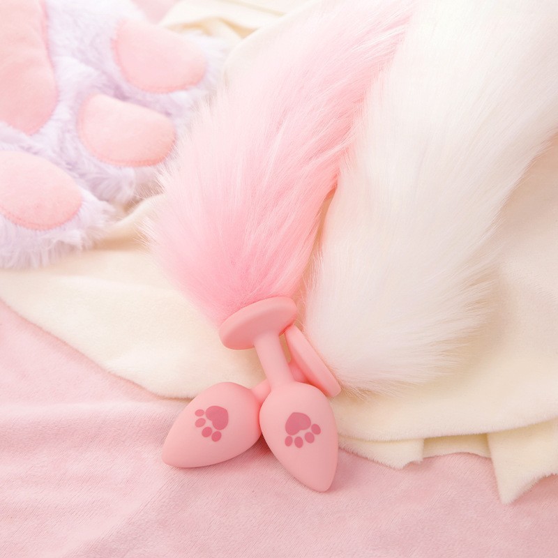 Fox Tail Anal Plug with Silicone Base and Plush Tail for Couples - Image 2