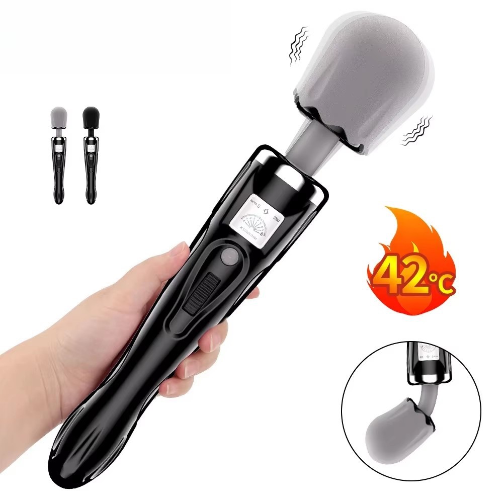 Heated Vibrating Wand Massager with LCD Screen, 262 mm Body, ABS - Image 5