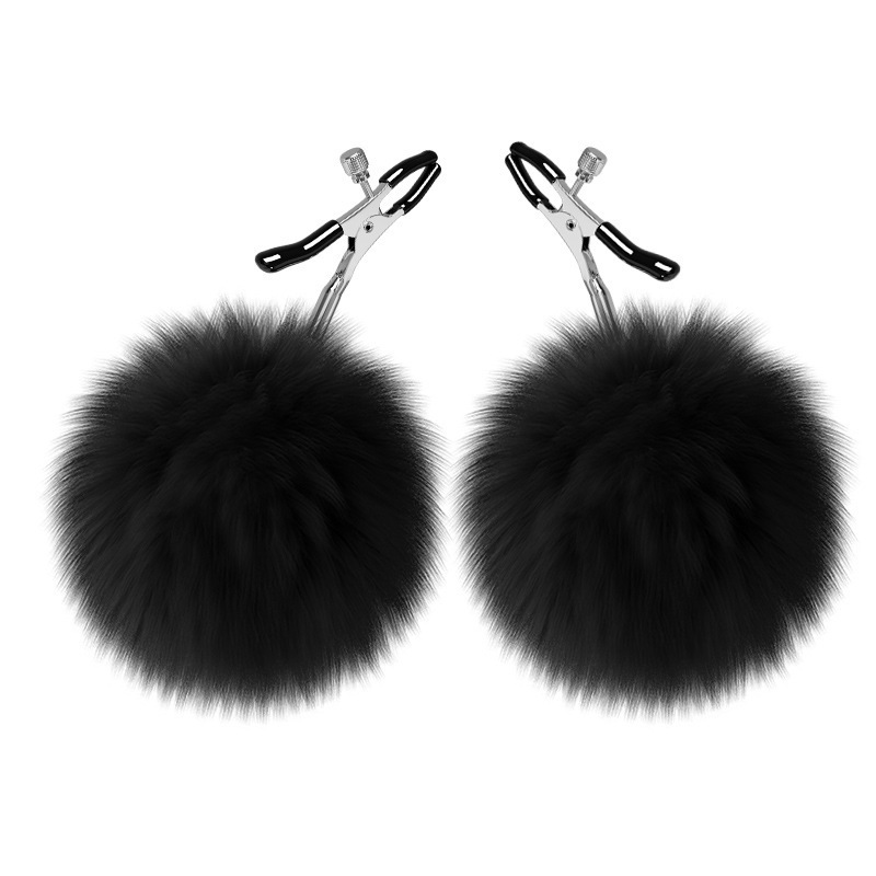 Plush Nipple Clamps in Red with Metal Body for Adult Couples - Image 5