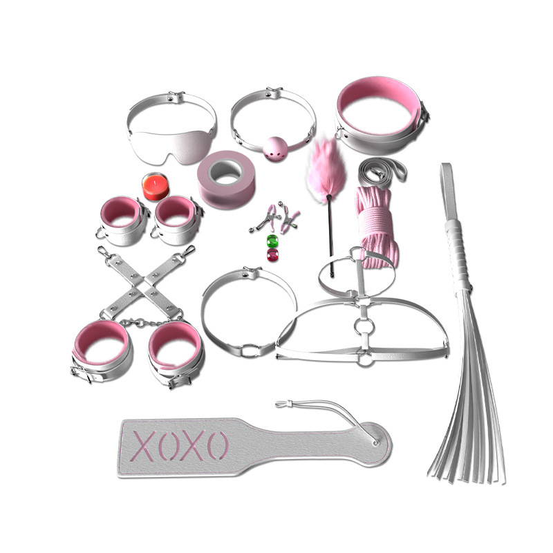 Couple Bondage Set with Nipple Clamps and Handcuffs, 20-Piece Adult Sensory Kit - Image 5