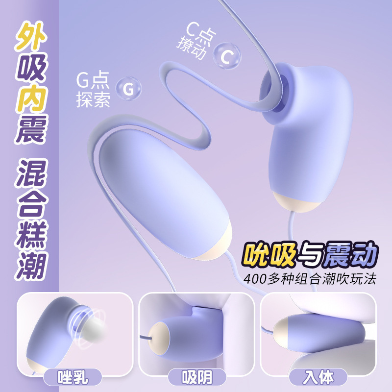 Sucking Vibrating Egg for Women, Adult Clitoral Stimulation Toy, Purple - Image 2