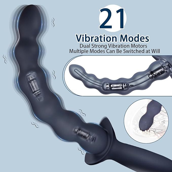Vibrating Anal Beads with Multi-Frequency Modes, Silicone Beaded Plug, Adult Anal Expander Toy - Image 3