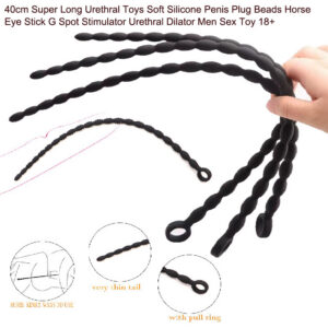 Extra Long Silicone Horse Eye Stick 40cm, Urethral Insertion Training Toy for Men