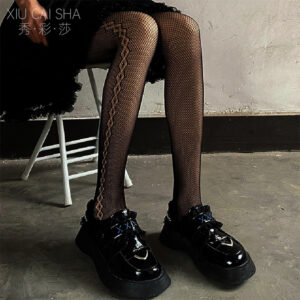 Black Fishnet Pantyhose, Ultra-Thin Hand-Tearable Stockings, Plus Size Lace Nylon Tights