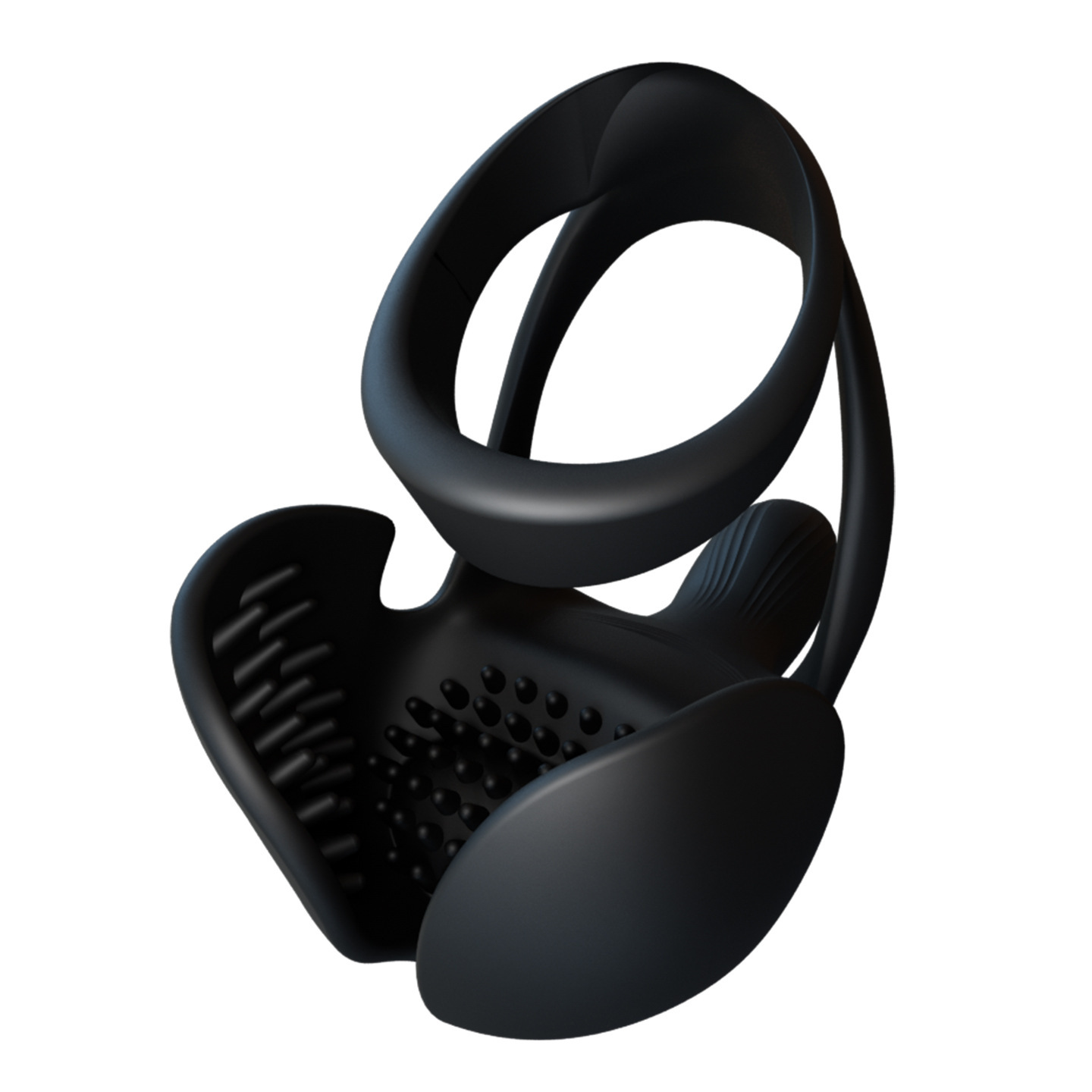 App-Controlled Vibrating Cock Ring with Remote Scrotum Restraint, Silicone - Image 4