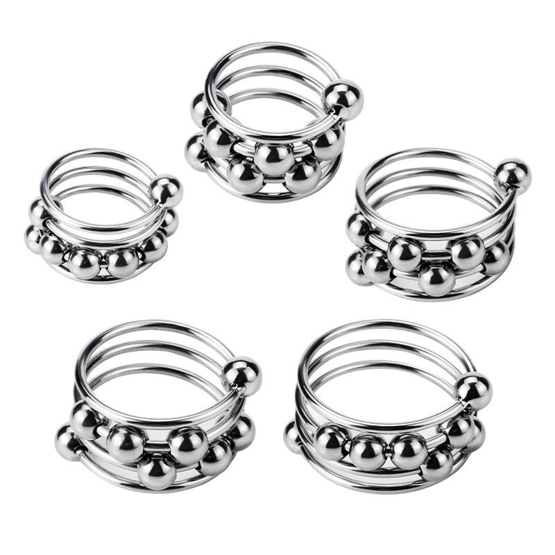 Metal Ball Lock Cock Ring, 40mm Inner Diameter, Delayed Ejaculation Support - Image 3