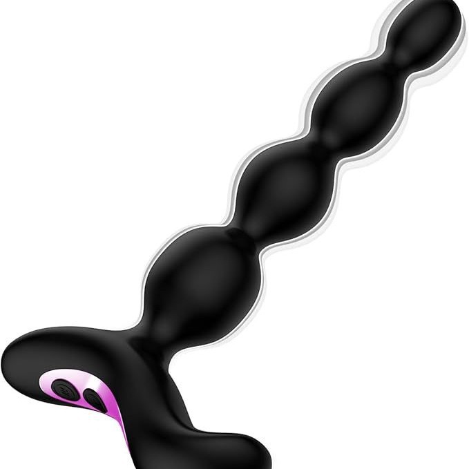 Rechargeable Vibrating Anal Plug with 10 Frequencies, Silicone, Black - Image 5