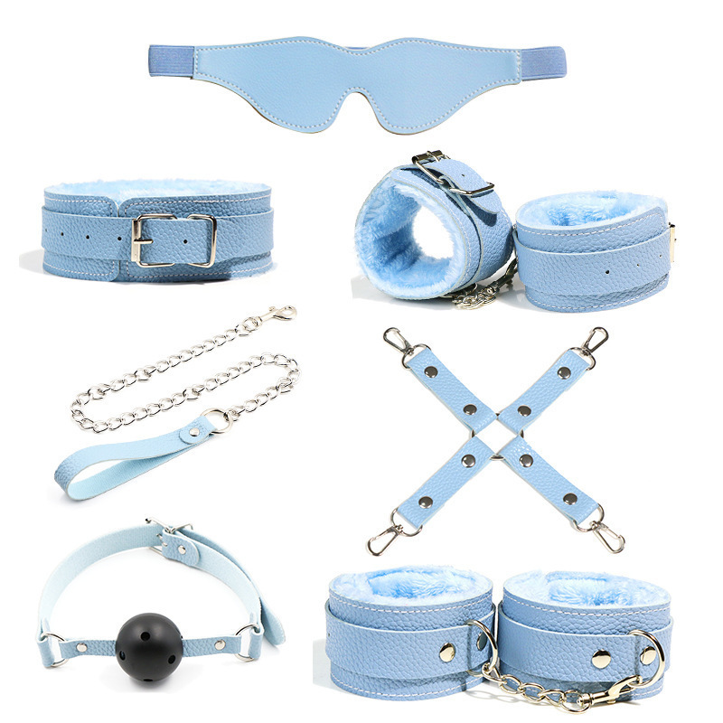 Adult Bondage Kit with Breast Clamps and Handcuffs, Faux Leather and Metal Restraint Set - Image 3