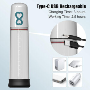 Men's Vacuum Trainer Cup, USB Rechargeable Suction Device, Silicone Sleeve, Black