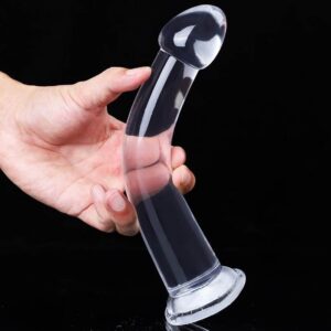 Transparent TPE Anal Plug with Suction Cup Base, XL Size for Adults