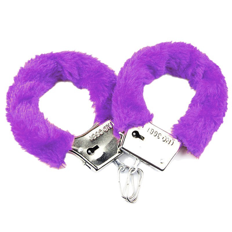 Plush Couple's Bed Restraint Set with Metal Handcuffs and Straps - Image 5