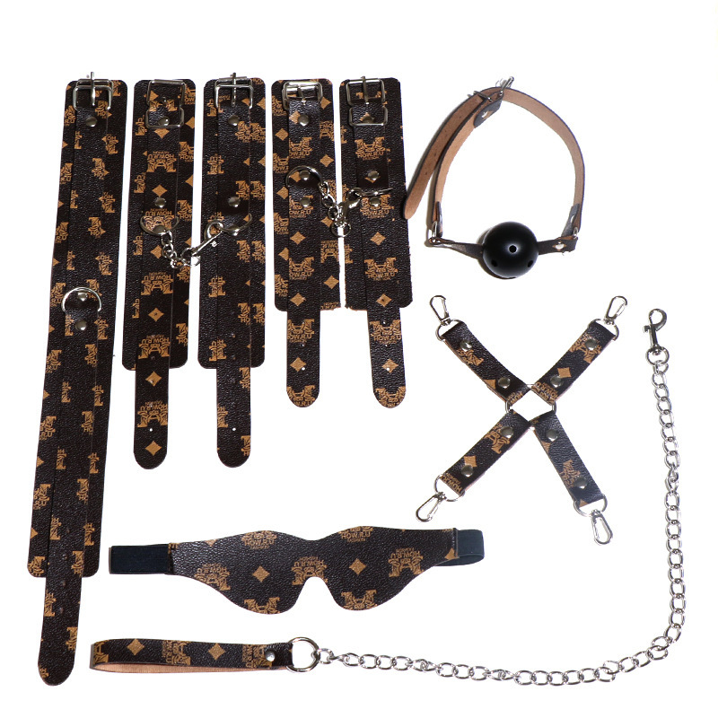 Jiuai SM Bondage Set 7-Piece PU Leather and Metal Restraint Kit for Couples - Image 2