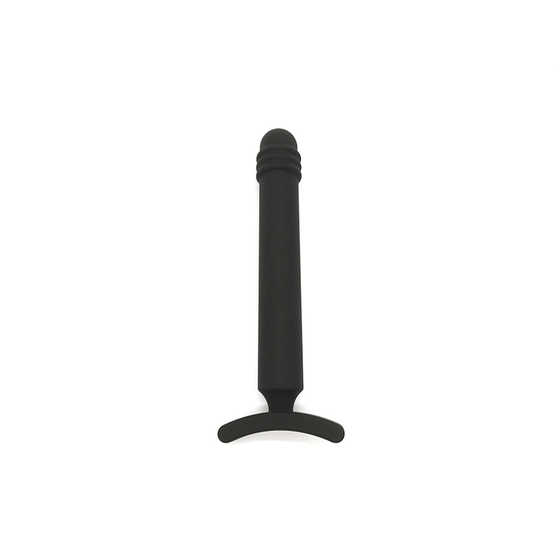 Dual-Purpose Silicone Anal Plug, 12-Inch Black Unisex Adult Toy - Image 3