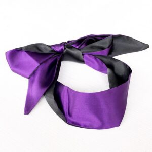 Deep Blue Satin Eye Mask with 150 cm Binding Hand Strap for Intimate Play