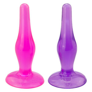 Anal Plug Beads Set with Vibrating Expander, TPE, Purple and Rose Red
