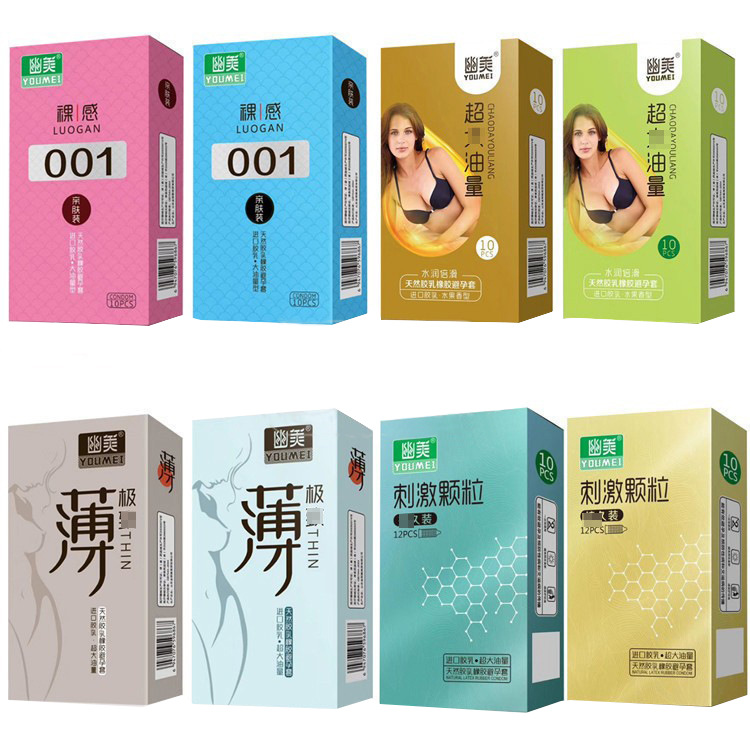 Youmei Thin Latex Condoms, Smooth Naked Feel, Large Lubricant Volume - Image 4
