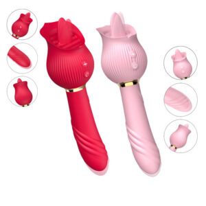 Afiya Rose Telescopic Sucking Vibrator with Tongue-Licker Motion, Rechargeable Wearable Egg, Purple