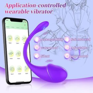 App Remote Control Wearable Vibrator with 10 Frequencies for G-Spot and Clitoral Stimulation