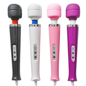 Rechargeable 10-Frequency Wand Massager, Silicone Body, 320mm, Plug-In Charging