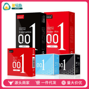 Juncai 001 Latex Condoms, Ultra-Thin Textured and Smooth, Medium, 2/3 Pack