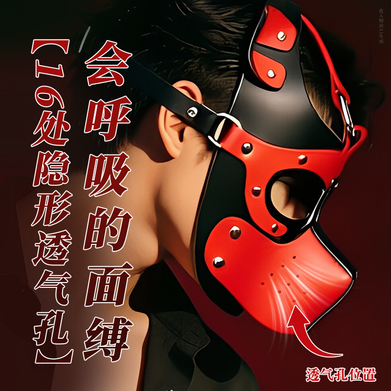 Jiuai SM Couple Props Fun Set with Metal and Leather Wearable Eye Mask Headgear - Image 3