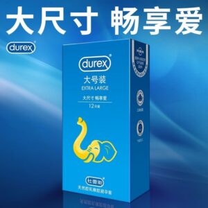 Durex Large Size Condoms, Thin Rubber, 12-Count Pack