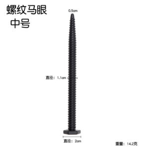 Threaded Six-Sided Silicone Glans Stick, Black Urethral Training Toy for Men
