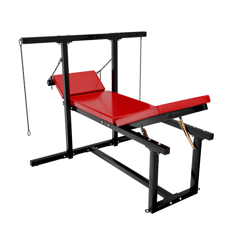SM Lock Torso Table Steel Pipe Restraint Set for Couples, Red PU Padded Props - Image 5