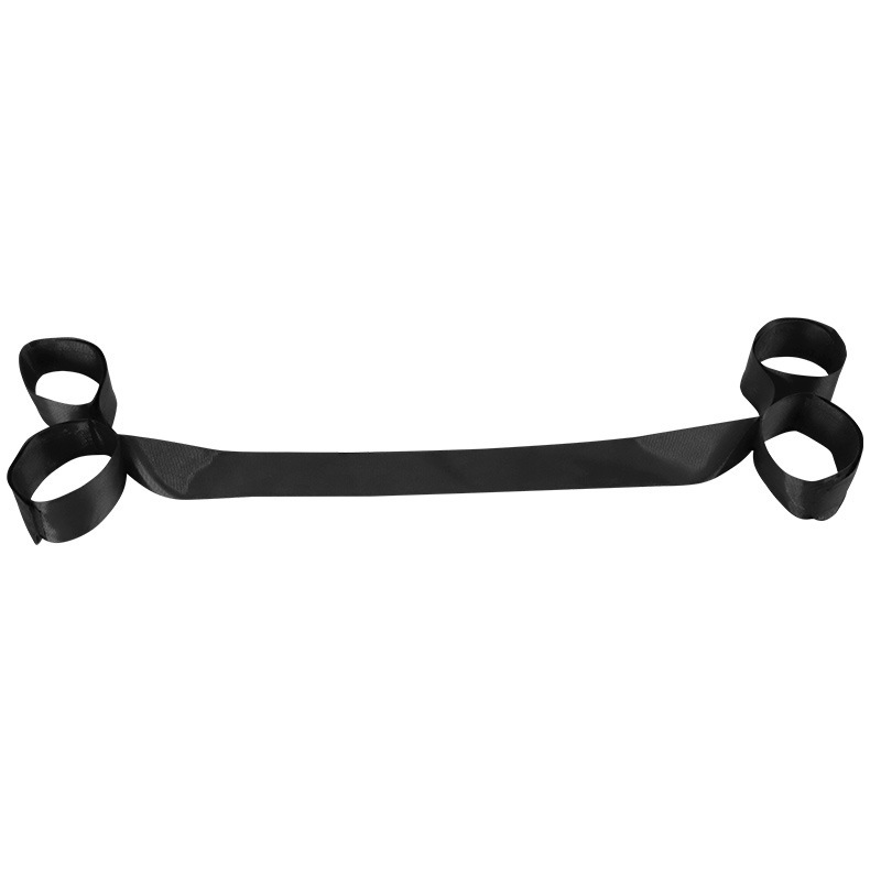 SM Handcuff Set with Bed Restraint Straps, PVC and Nylon Webbing, Black - Image 5