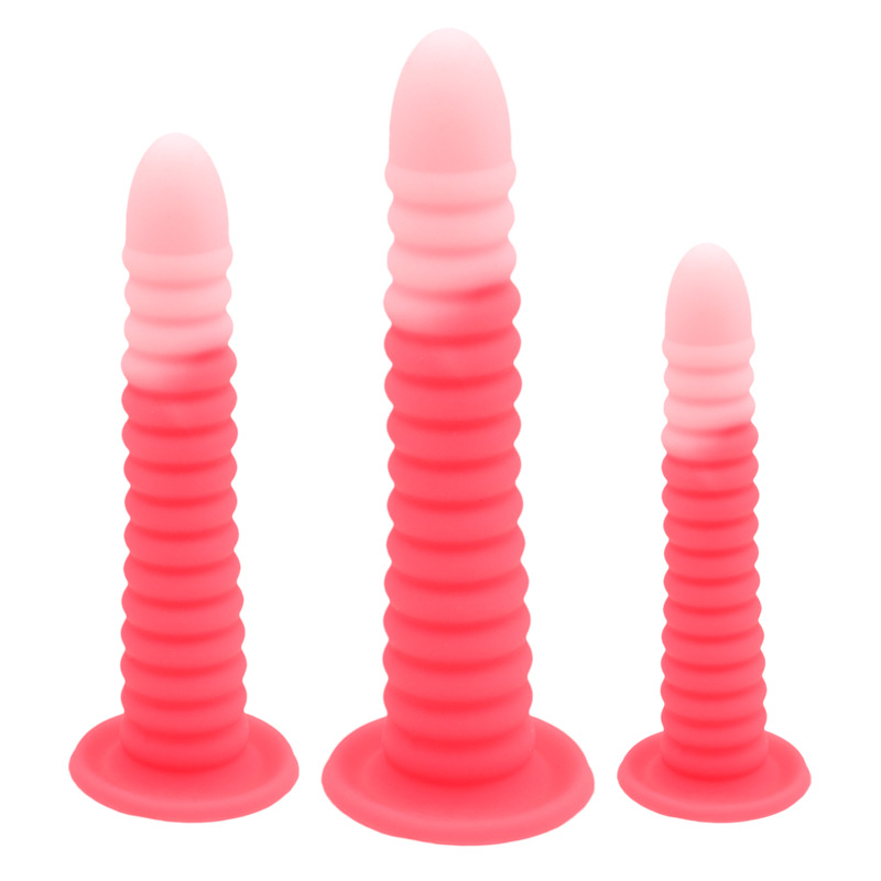 Liquid Silicone Anal Plug with Suction Cup, Textured Large Size, Manual Prostate Toy - Image 5