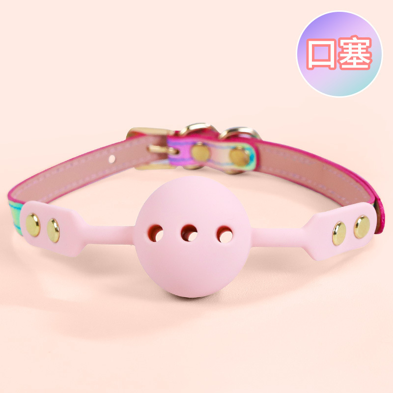 Jiuai SM Handcuffs Bondage Alternative Set with Collar, Leash, Blindfold and Ball Gag - Image 3