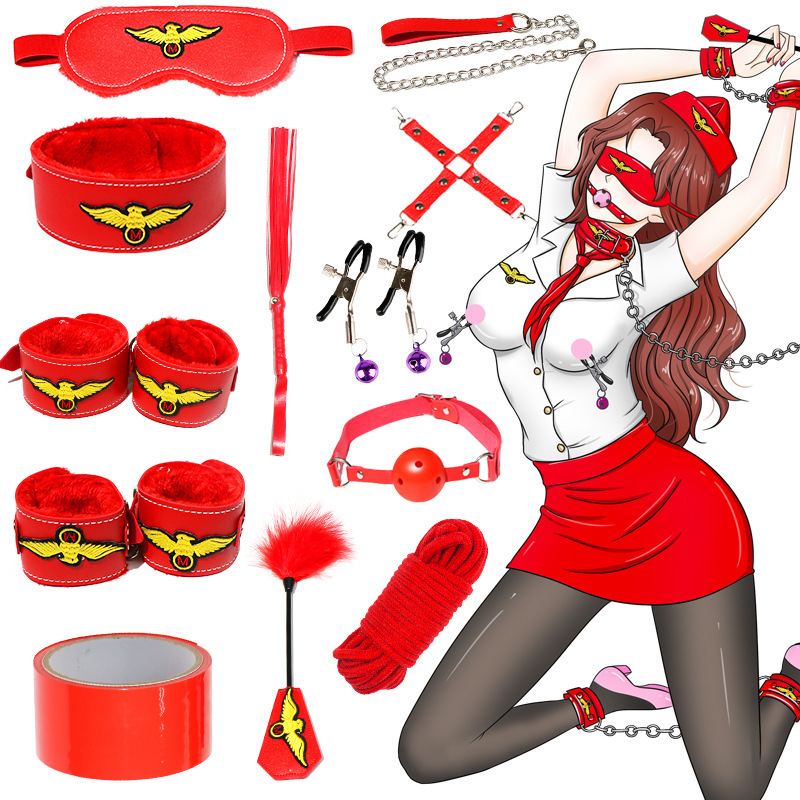 Jiuai SM Bondage Prop Set with Handcuffs, Nipple Clamps and Mouth Gag - Image 2