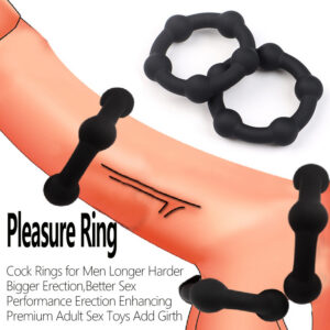Silicone Locking Ring YFN-3316, Manual Glans Foreskin Blocker, Black