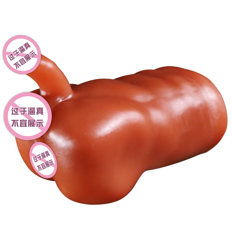 Half-Body TPE Male Masturbator Manual Inverted Mold Device Brown - Image 2