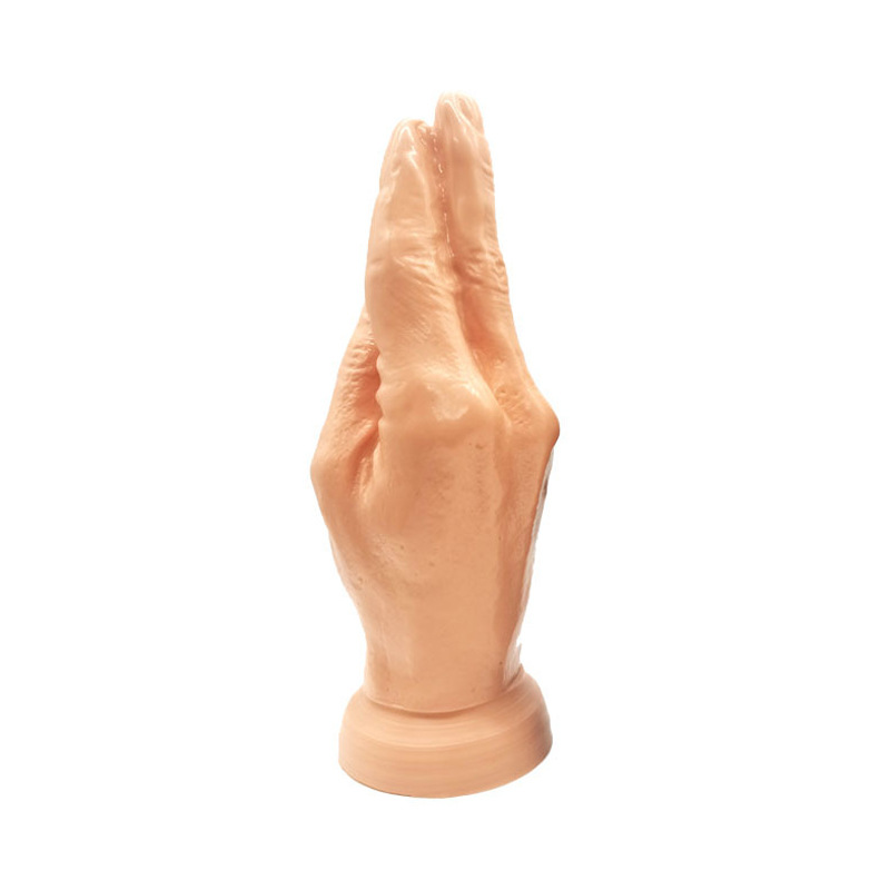 Palm Anal Plug Dildo, Black PVC Long Shaft, Unisex Adult Toy - Image 3