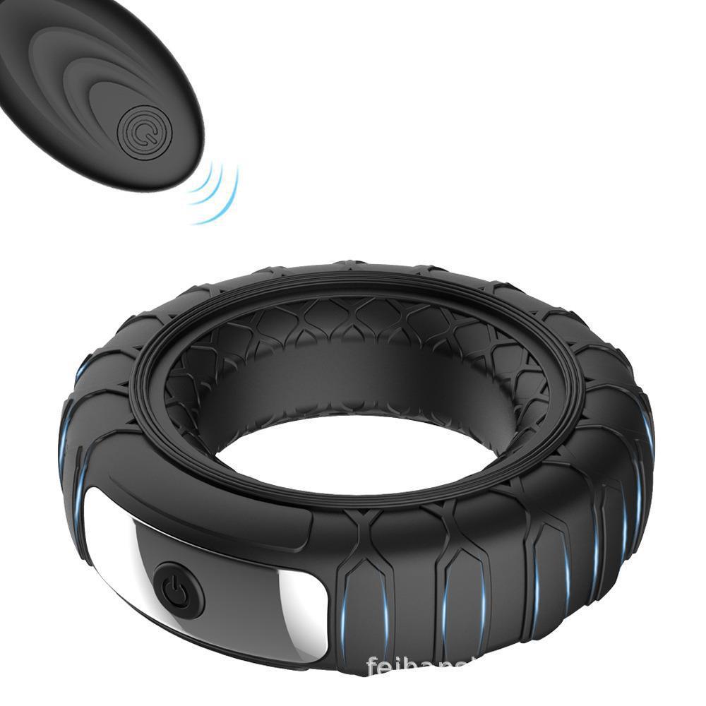 Remote-Controlled Vibrating Locking Ring Silicone Rechargeable Delay Ring for Men - Image 2