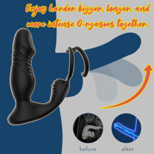 App-Controlled Vibrating Prostate Massager with Double Ring Locking, 9-Frequency Telescopic Anal Plug