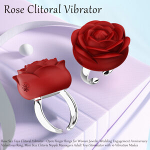 Rose Vibrating Ring 10-Frequency Silicone Couples Massager with Clitoral Stimulation