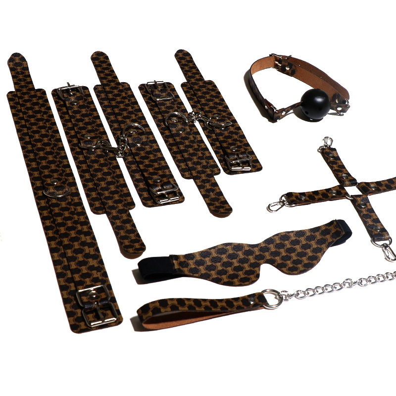 Jiuai SM Bondage Set 7-Piece PU Leather and Metal Restraint Kit for Couples - Image 3