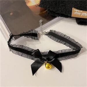 Cat Ear Bell Hairband with Bow for Cosplay and Maid Costumes
