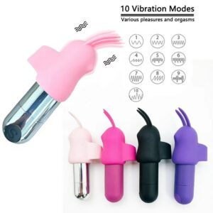 Silicone Rabbit Ear Mini Vibrator, 10-Speed Wireless Charging, Pink
