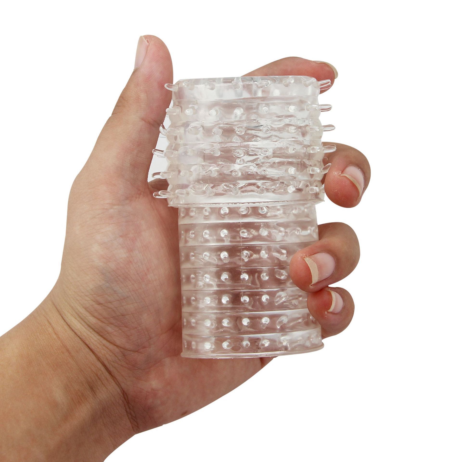 Apollo Trainer Manual Male Masturbator Cup, Ribbed TPE Sleeve, Pocket-Sized - Image 2