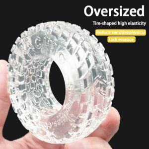 Super Large Penis Exerciser Weight Ring, Male Lock Ring, Black Transparent TPE