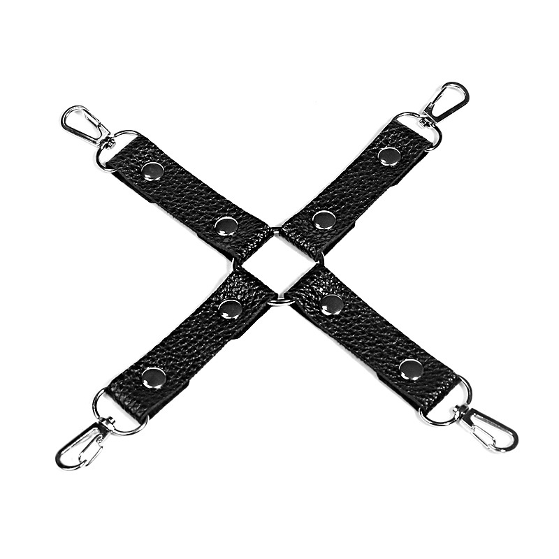 Textured Leather Bondage Set with Plush-Lined Handcuffs, Bracelet, Shackles and Neck Cover - Image 5
