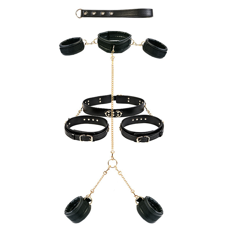 Jiuai SM Dark Night Knight Bondage Set with Leg Separator, Handcuffs and Collar - Image 5