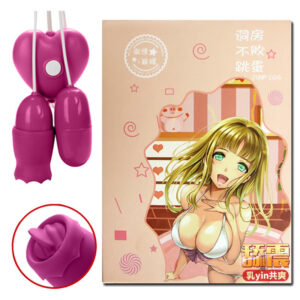USB Tongue-Licking Jump Egg Vibrator with Dual Jumping Modes and Purple-Pink Silicone Body
