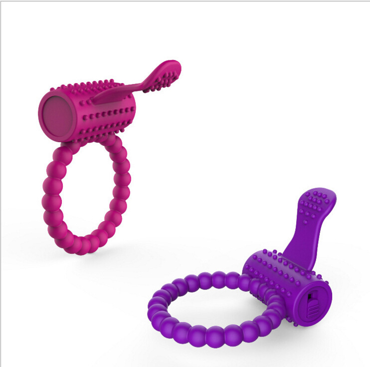 Silicone Vibrating Locking Ring with Prostate Massager, Electric Delay Ring, Purple - Image 3