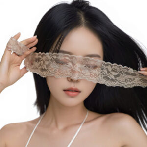 Lace Eye Mask for Couples, Purple, 150 cm Tie Closure, Soft Fabric Blindfold