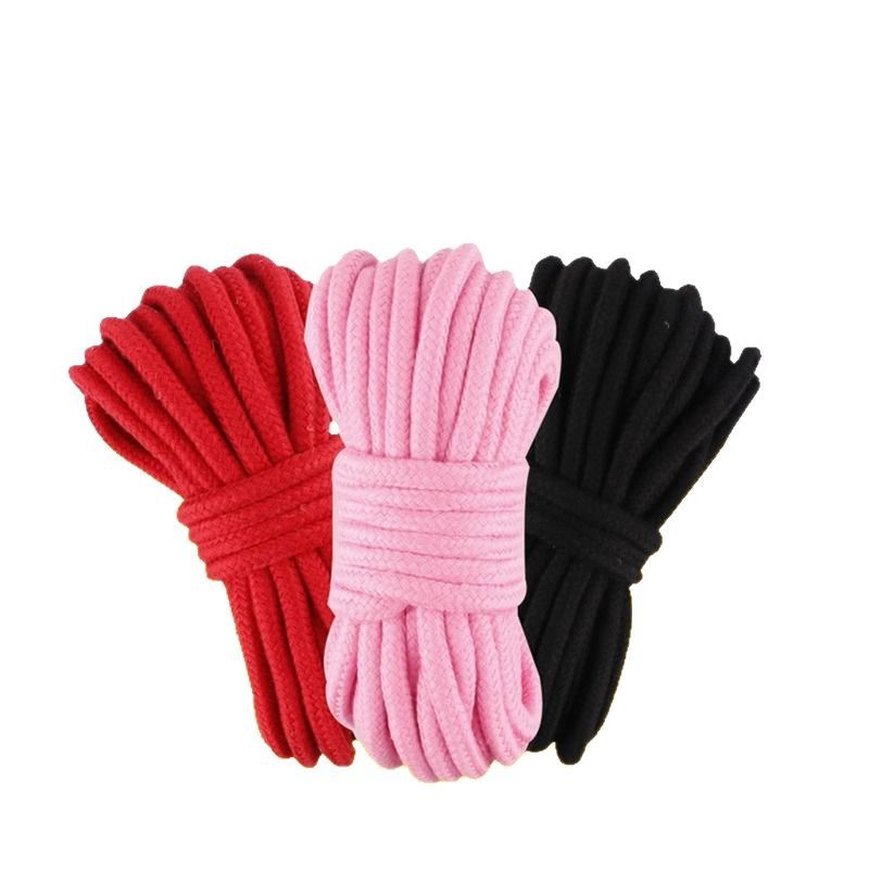 Cotton Bondage Rope Set with Handcuffs and Mouth Accessory for Adult Couples - Image 5